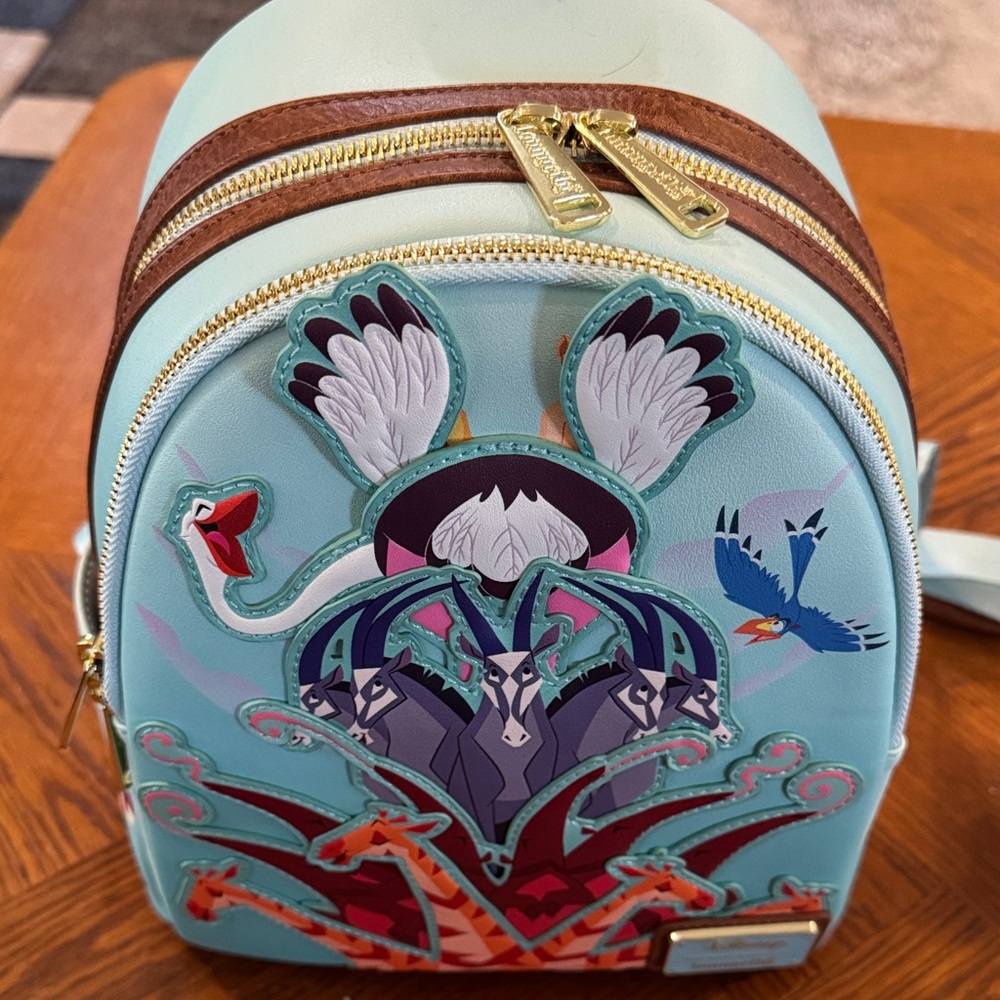 Loungefly Aqua Lion King Duo Mini Backpack - Picture 5 of 7